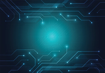 Abstract background with technology circuit board texture. Electronic motherboard illustration. Communication and engineering concept. Vector illustration