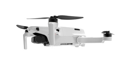 Drone isolated on white , Modern drone with camera isolated on white