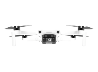 Drone isolated on white , Modern drone with camera isolated on white