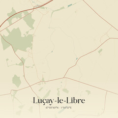 Obraz premium Vintage map of Luçay-le-Libre, France.