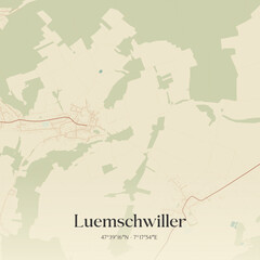 Obraz premium Vintage map of Luemschwiller, France.