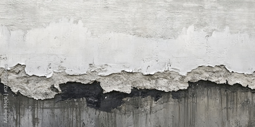 Poster textured wall with predominantly white and grey hues displaying dark edges along the perimeter and r
