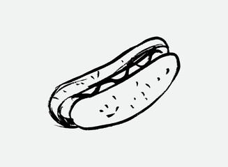 Illustration of an Fast Food Hot Dog Doodle