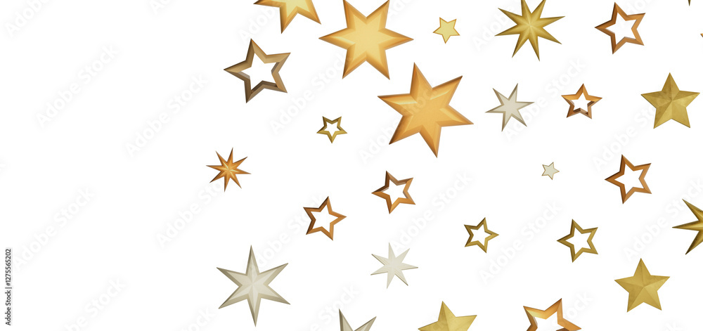 Poster a simple and elegant design featuring gold stars scattered on a black background.