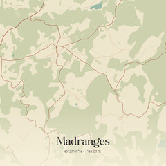 Obraz premium Vintage map of Madranges, France.