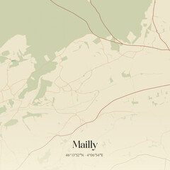 Obraz premium Vintage map of Mailly, France.
