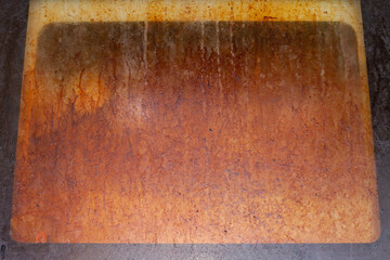 the texture and structure of fat and dirt on a long-unwashed stove and oven, unsanitary conditions in the kitchen when preparing food