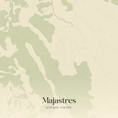 Obraz premium Vintage map of Majastres, France.