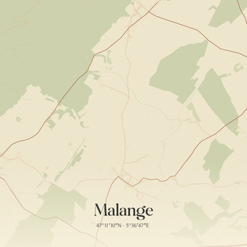 Vintage map of Malange, France.