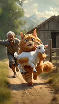 Cat bakkare hohory Karke bhag rha hi kissan iske phege bhag rha hi kissan 