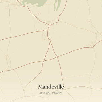 Vintage map of Mandeville, France.