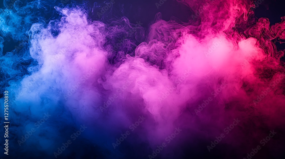 Poster colorful smoke abstract background, neon atmosphere. use as a visual backdrop for design projects or