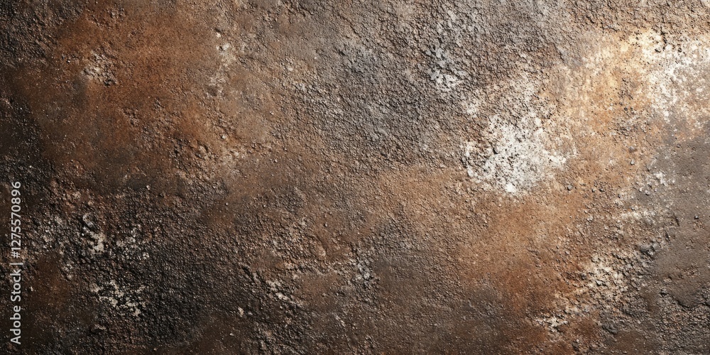 Poster textured surface with dark brown and bronze tones featuring irregular patches and a rough finish ide