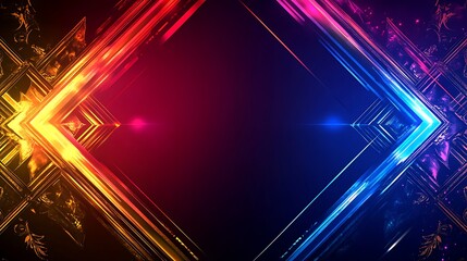 Abstract glowing neon geometric design background