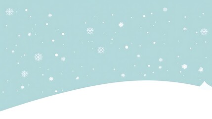 Snowflakes Falling on a Winter Hilltop Scene