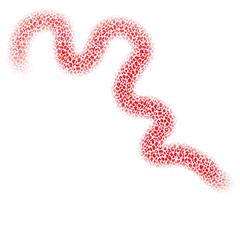 red ribbon on white background