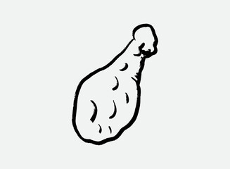 Illustration of an Fast Food Drumstick Doodle