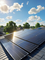 solar panels on a roof