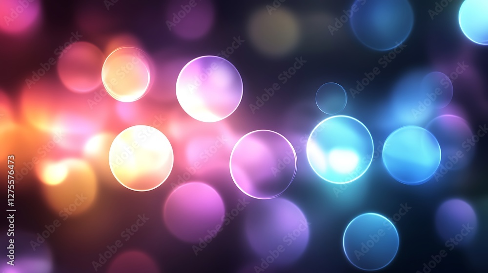 Poster abstract colorful glowing circles background image