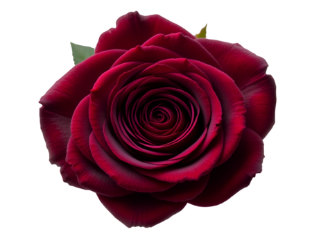 Elegant Close-Up of a Deep Red Rose in Full Bloom on Black Backdrop