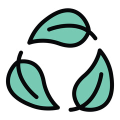 Eco Friendly Icon Sustainable and Green Living in Flat Line Color Style.