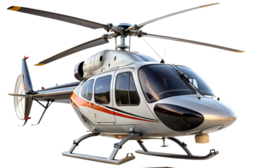 helicopter isolated on transparent white background, clipping path