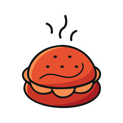 Colorful burgers icon. Hamburgers vector illustration isolated on white background, perfect for a restaurant menu or logo