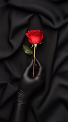 red rose on black background,generated ai