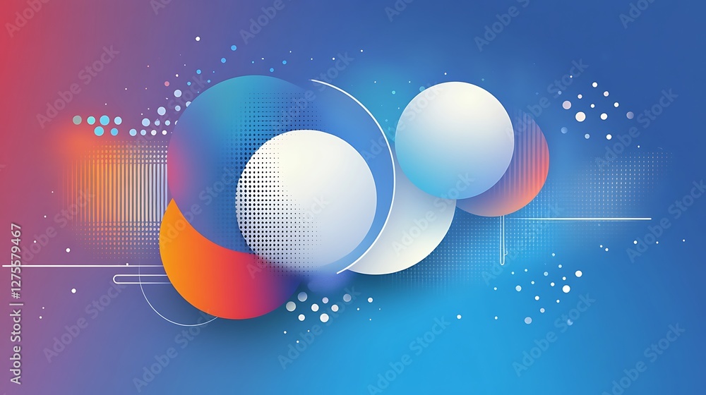 Poster abstract colorful circles design with geometric shapes