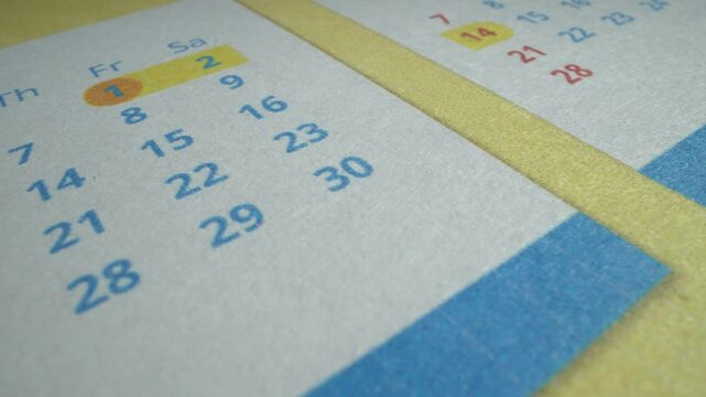 Calendar January 2025. Close-up. Concept of deadline and planning for the new year.