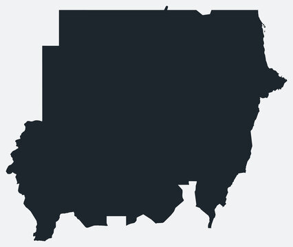Sudan map. Just a simple border map. Shape of the country. Flat blank Sudan outline. Vector boundary illustration.