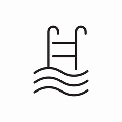 swimming pool ladder icon vector sign