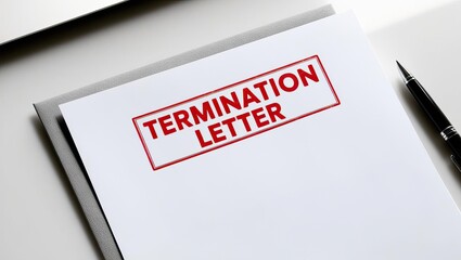 A formal termination letter stamped prominently in red, signaling the end of an employment relationship, shown on a clean, white background.