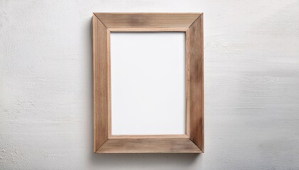 Minimalist Elegance Cleanlined Wooden Frame against a Vibrant White Backdrop, Perfect for Modern Artwork or Design Inspiration.