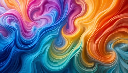 Obraz premium Abstract Swirls of Vibrant Colorful Fluid Art Digital Background Design