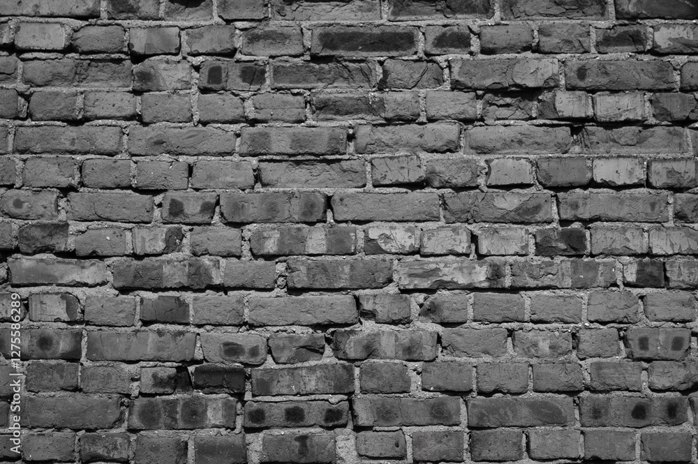 Wall mural old grey brick wall close up