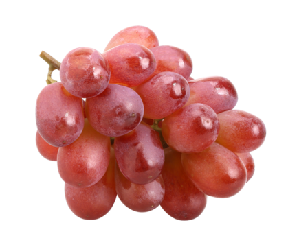Red grape cluster ( Crimson Red Seedless Grapes )  isolated, transparent PNG, PNG format, cut out