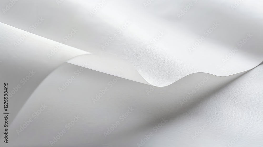Poster elegant white paper texture draped softly creating gentle waves highlighting the potential of a blan
