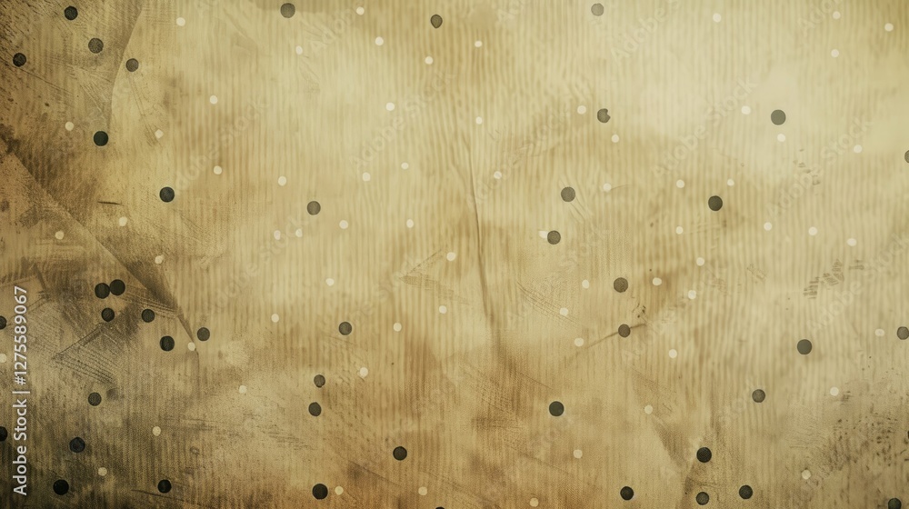 Leinwandbilder Aged vintage paper texture with halftone dots in varying sizes, featuring soft brown and beige tones, creating a classic retro backdrop.