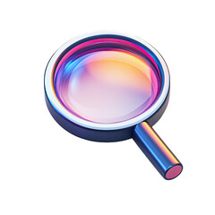Colorful 3D Magnifying Glass Icon - Futuristic Search Tool