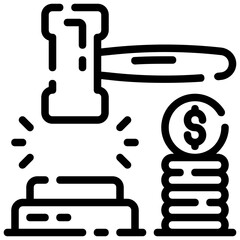 auction vector outline icon