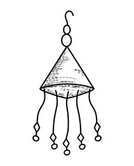 Decorative hanging lantern suitable for outdoor decor, festivities, or cozy indoor lighting.