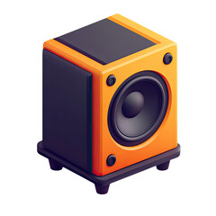 Fototapeta premium Vibrant Orange Speaker Design Illustration