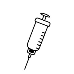 Syringe icon detailed with plunger, barrel markings, and needle