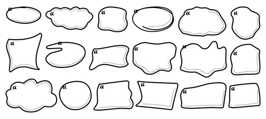 Obraz premium Collection of hand-drawn speech bubble outlines suitable for comics, presentations, and social media graphics.