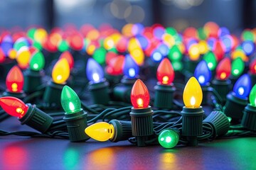 Vibrant Holiday String Lights in a Uniform Design for Festive Decor