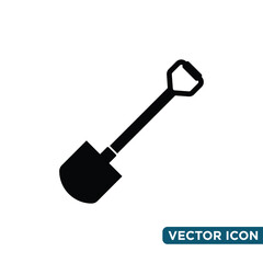 Minimalist Shovel Icon Design Template 