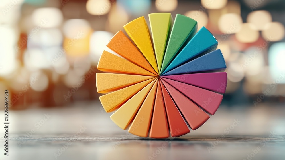 Poster vibrant color wheel spectrum chart design element for business presentation