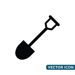 Minimalist Shovel Icon Design Template 
