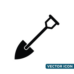 Minimalist Shovel Icon Design Template 